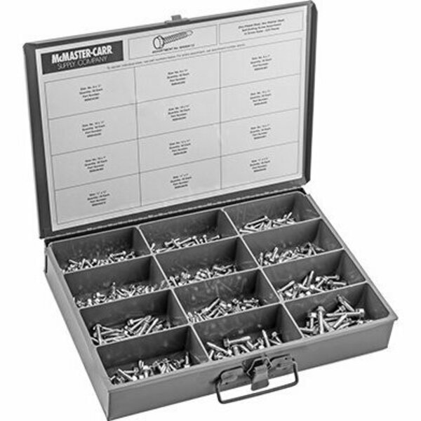 Bsc Preferred Zinc-Plated Steel Drilling Screw Assortment for Metal with 525 Pieces 90430A112